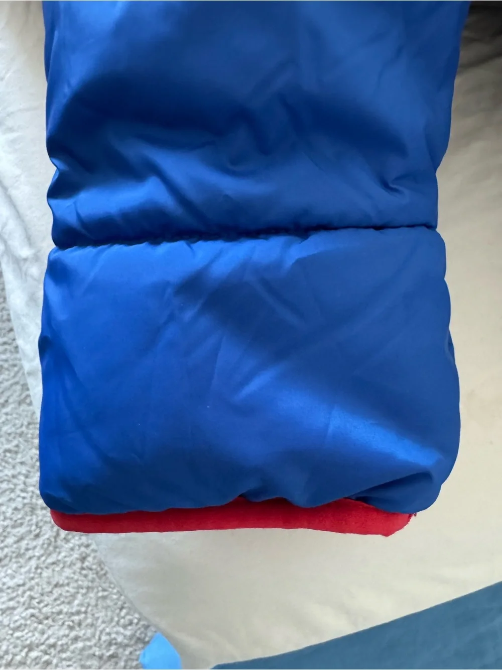 Nike Kids Royal Blue Hooded Snow Suit with Navy Sleeves and Red Trim